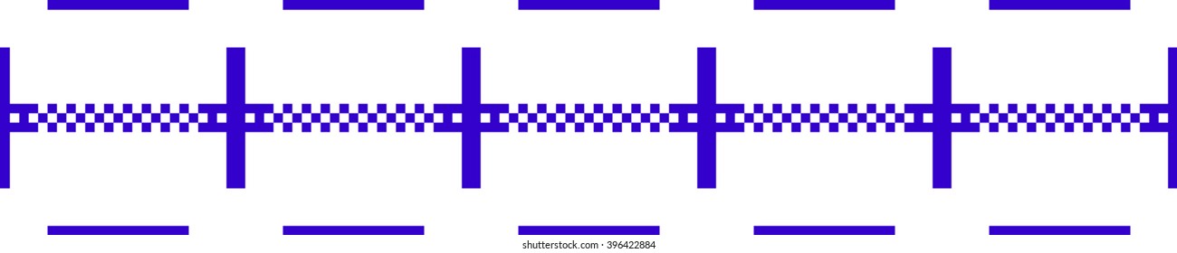  pixel design. Vector Image. The pattern for seamless texture. Blue colour.  element for embroidery . For  textiles, design, presentations.