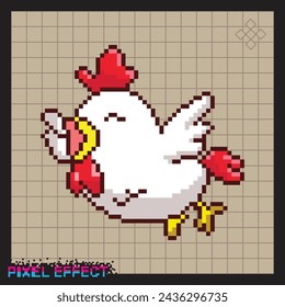 pixel design of a white laying hen.
pixel perfect with a farm animal theme