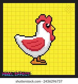 pixel design of a white laying hen.
pixel perfect with a farm animal theme