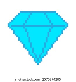 Pixel diamond icon retro design