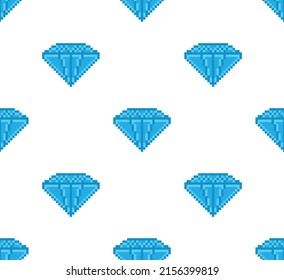  pixel Diamond   Seamless Pattern vector Diamond   background  pixel art for 8 bit game