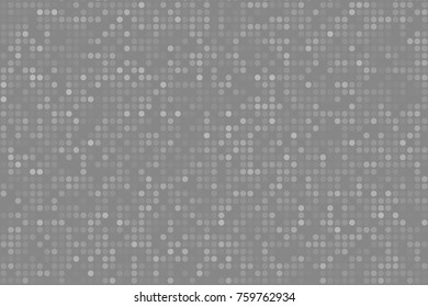 Pixel digital gradient background. Abstract light gray technology pattern. Dotted background with circles, dots, point small scale. Vector illustration