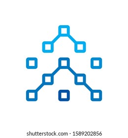 Pixel Digital Link Connection Business Company Vector Logo Design	