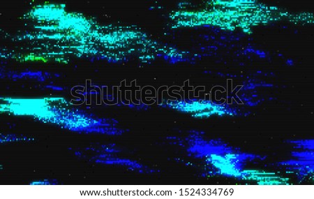 Pixel digital noise. Wallpaper malfunction of transmission of a television video. Play erroneously encoded media file. Vector illustration.