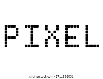 Pixel, pixel digital vector font
Vector font word on a white background