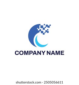 Pixel or Digital Wave Logo