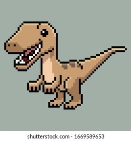 pixel Dinosaur cartoon animal design