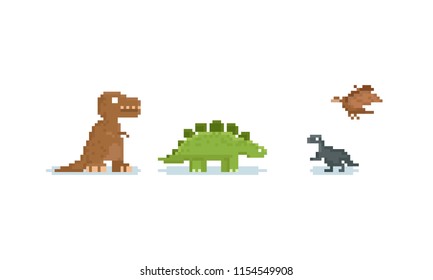 Pixel  dinosaur.8bit character.
