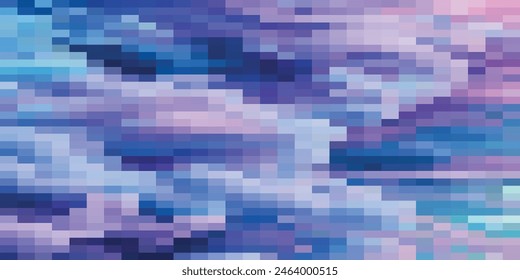 Pixel disintegration background. Decay effect. Dispersed dotted pattern. Concept of disintegration. Set pixel mosaic textures with simple square particles. Vector illustration on black background.