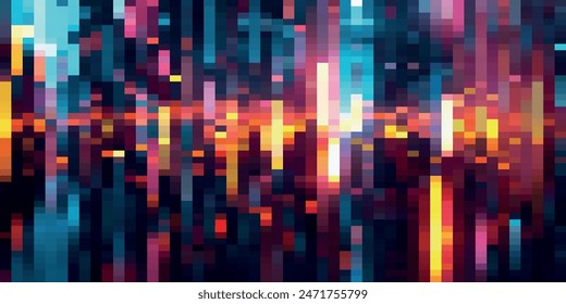 Pixel disintegration background. Decay effect. Dispersed dotted pattern. Concept of disintegration. Set pixel mosaic textures with simple square particles. Vector illustration on black background.	