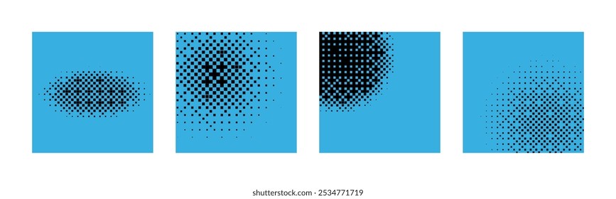 Pixel disintegration background. Decay effect. Dispersed dotted pattern.