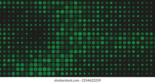 Pixel Disintegration Green and Black Background. Vector