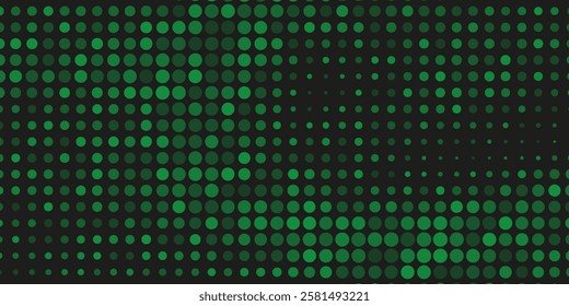 Pixel Disintegration Green and Black Background. Vector