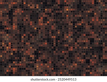 Pixel Dither Gradient Glowing Circle. Pixel Art Light Effect. Halftone Circular Light. Radial Gradient. Vector Illustration.