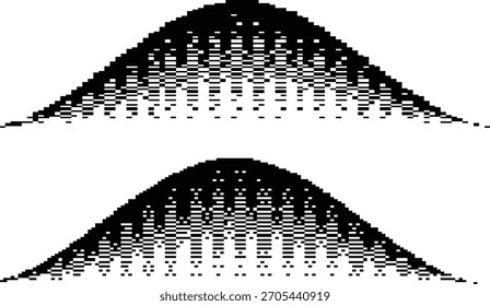 Pixel dither grungy formas abstratas para vídeo. Textura bitmap cyber punk. Gradiente de bits para plano de fundo futurista. Formas com falhas e pequenos quadrados.