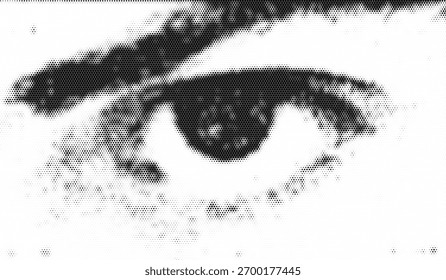 Pixel dithering gradient. Bitmap texture background. Black and white random pixels pattern. Retro glitchy vector art illustration. Monochromatic dissolve effect. 8 bit video game screen wallpaper.