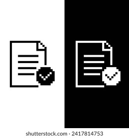 ícono de documento píxel icono de 8 bits plantilla de logotipo de la compañía de juegos 