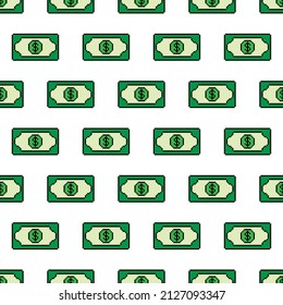 pixel dollar money background Seamless.  texture pattern vector  