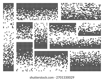 Pixel and Dot Disintegration Background Decay Effect for Graphic Web Design. Vector illustration of Mosaic Textures
