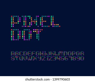 Pixel Dot Neon Light Font Set: เวกเตอร์สต็อก (ปลอดค่าลิขสิทธิ์ ...