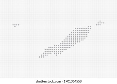 Pixel dotted map of Anguilla in grey. Vector illustration EPS10.