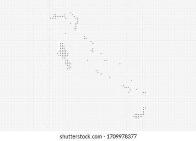 Pixel dotted map of Bahamas in grey. Vector illustration EPS10.