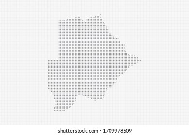 Pixel dotted map of Botswana in grey. Vector illustration EPS10.