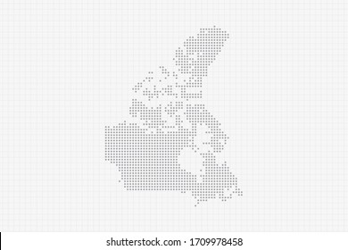 Mapa de puntos de Canadá en gris. Imagen del vector EPS10.