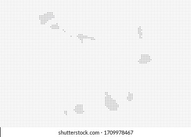 Pixel dotted map of Cape Verde in grey. Vector illustration EPS10.