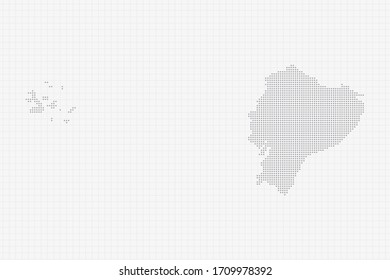 Pixel mapa de puntos de Ecuador en gris. Imagen del vector EPS10.