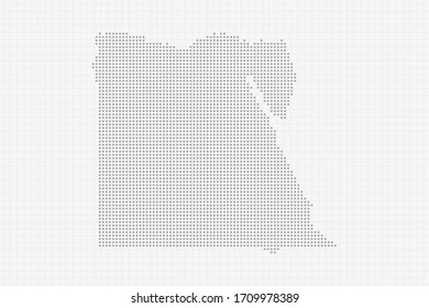 Pixel dotted map of Egypt in grey. Vector illustration EPS10.
