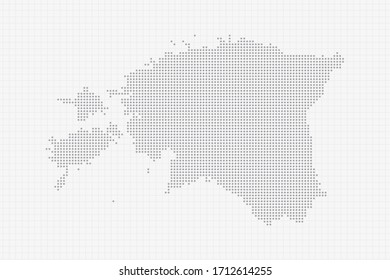 Pixel dotted map of Estonia in grey. Vector illustration EPS10.
