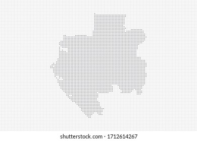 Pixel dotted map of Gabon in grey. Vector illustration EPS10.