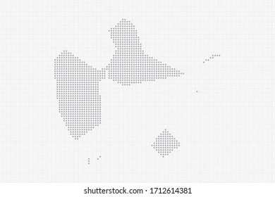 Mapa de puntos de Guadalupe en gris. Imagen del vector EPS10.