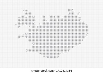 Mapa de puntos de Islandia en gris. Imagen del vector EPS10.