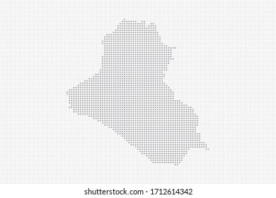 Pixel dotted map of Iraq in grey. Vector illustration EPS10.