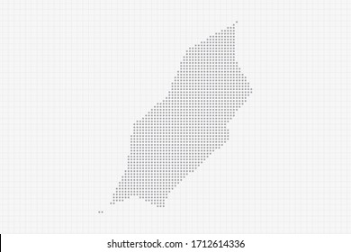 Pixel dibujó el mapa de la Isla de Man en gris. Imagen del vector EPS10.