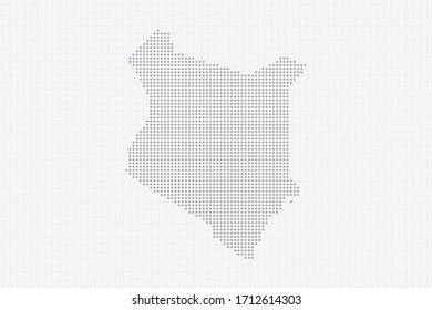 Pixel dotted map of Kenya in grey. Vector illustration EPS10.