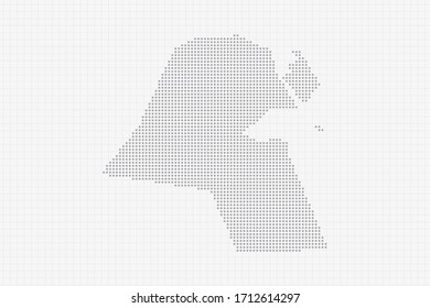 Pixel dotted map of Kuwait in grey. Vector illustration EPS10.