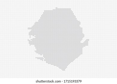 Pixel dotted map of Sierra Leone in grey. Vector illustration EPS10.