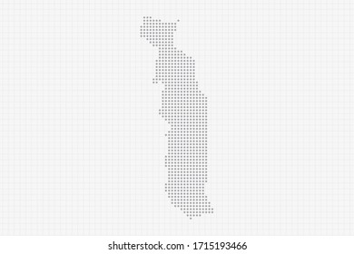 Pixel dotted map of Togo in grey. Vector illustration EPS10.