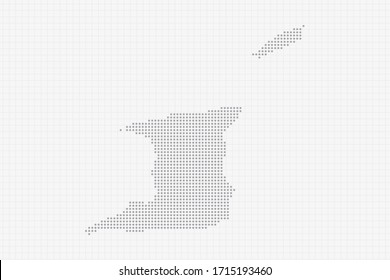 Pixel dotted map of Trinidad and Tobago in grey. Vector illustration EPS10.