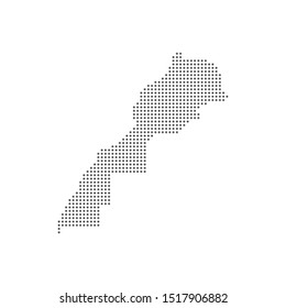 Pixel dotted polka dot map of Morocco