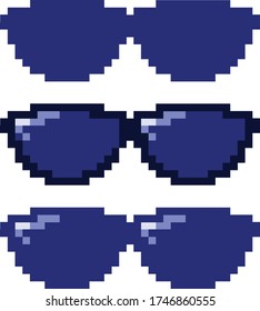 Pixel drawn sunglasses front view
