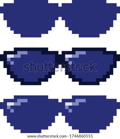 Pixel drawn sunglasses front view
