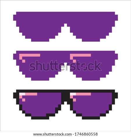 Pixel drawn sunglasses front view
