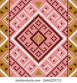 Pixel dreamscape patterns inspired by digital harmony clean geometry and bold colors that reflect a futuristic yet minimalist world through carefully crafted textile design