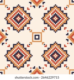 Pixel dreamscape patterns inspired by digital harmony clean geometry and bold colors that reflect a futuristic yet minimalist world through carefully crafted textile design