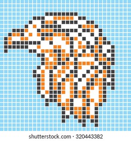 pixel eagle. suitable for clothing design 