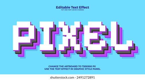 Pixel editable text effect in modern trend style 